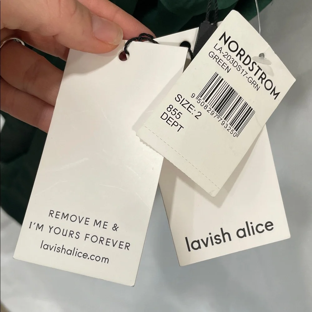 NWT Lavish Alice Dark Green Backless Dress - Picture 12 of 12